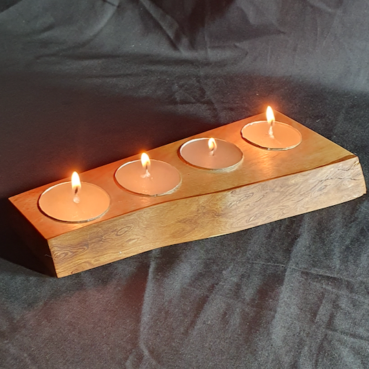 Natural Edge Four Tea Light Holder