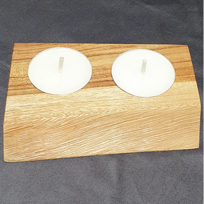 Natural Edge Two Tea Light Holder