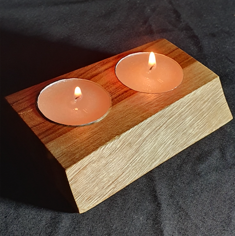 Natural Edge Two Tea Light Holder