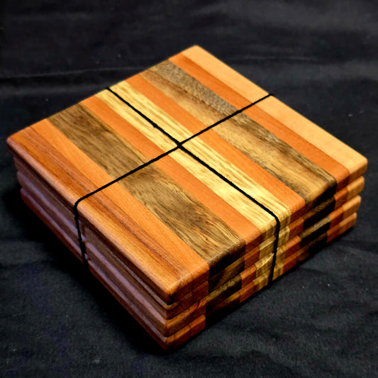 Set of 4 Handmade Timber Coasters