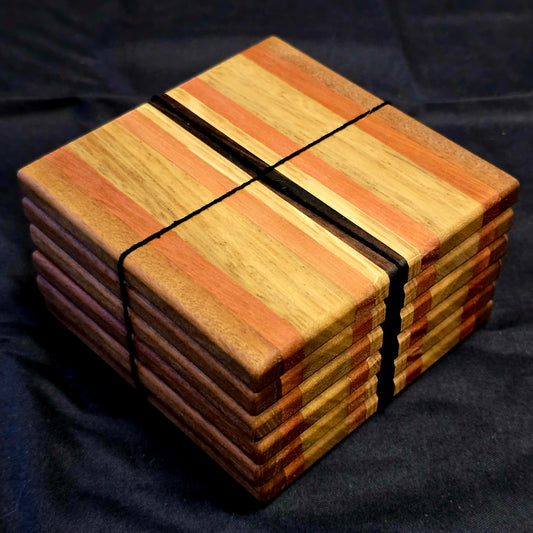 Set of 6 Handmade Timber Coasters