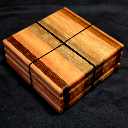 Set of 4 Handmade Timber Coasters