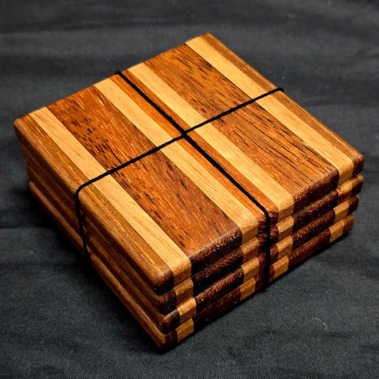 Set of 4 Handmade Timber Coasters