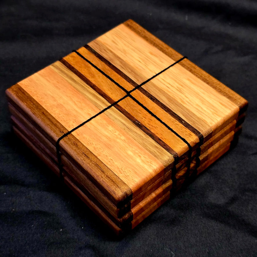 Set of 4 Handmade Timber Coasters