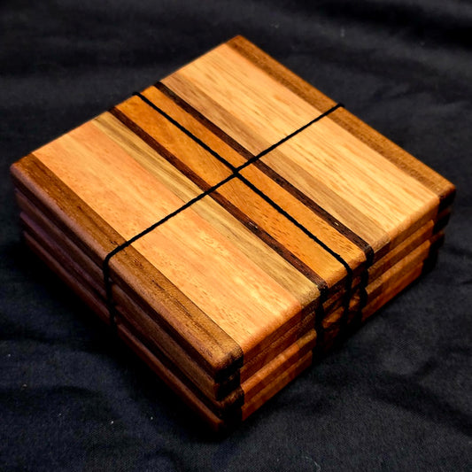 Set of 4 Handmade Timber Coasters