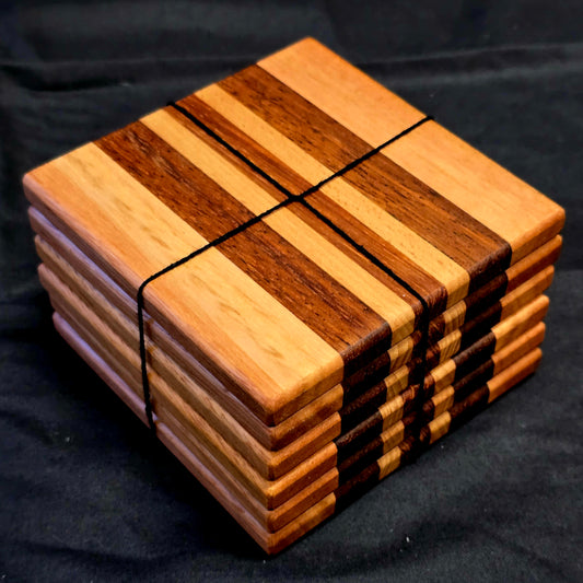 Set of 6 Handmade Timber Coasters
