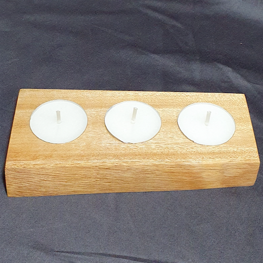 Natural Edge Three Tea Light Holder