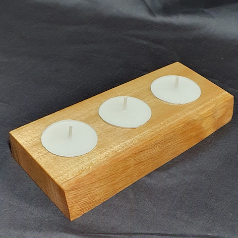 Natural Edge Three Tea Light Holder