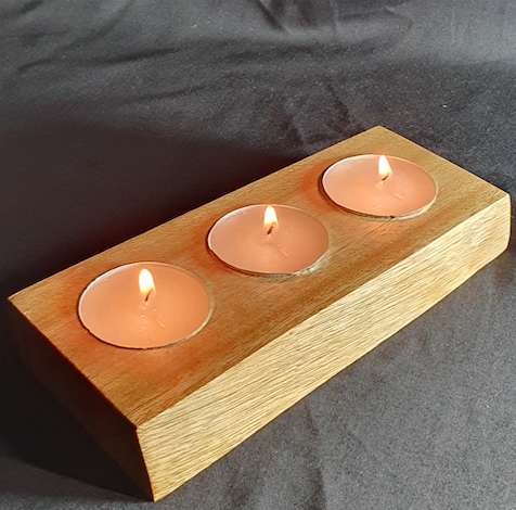 Natural Edge Three Tea Light Holder